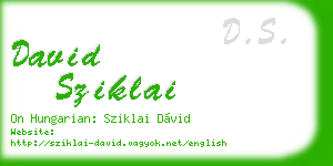 david sziklai business card